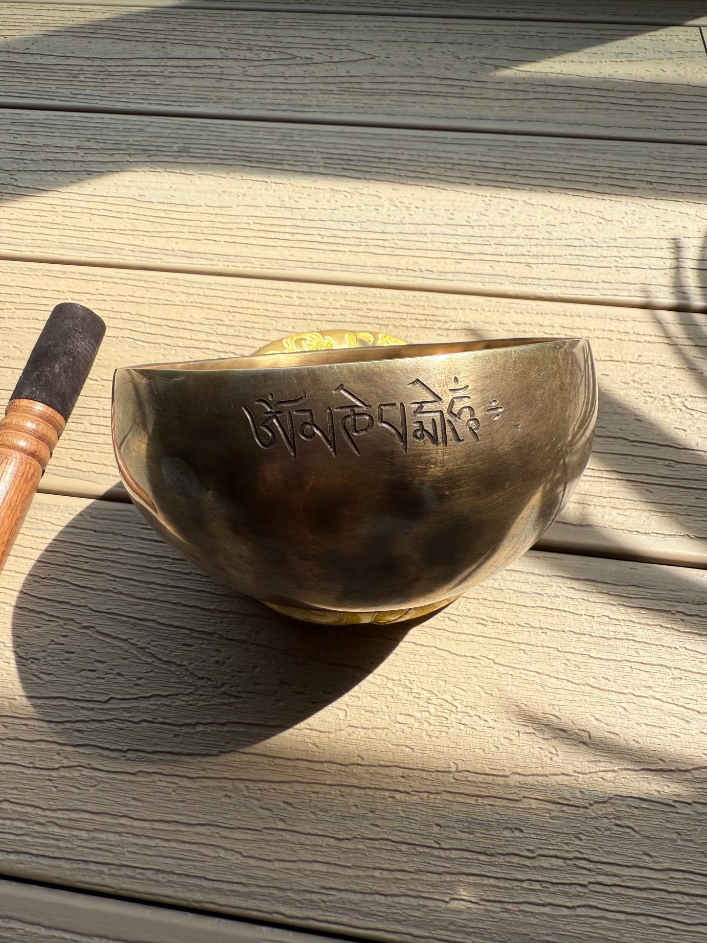 15cm Full Moon Mantra Handmade Singing Bowl