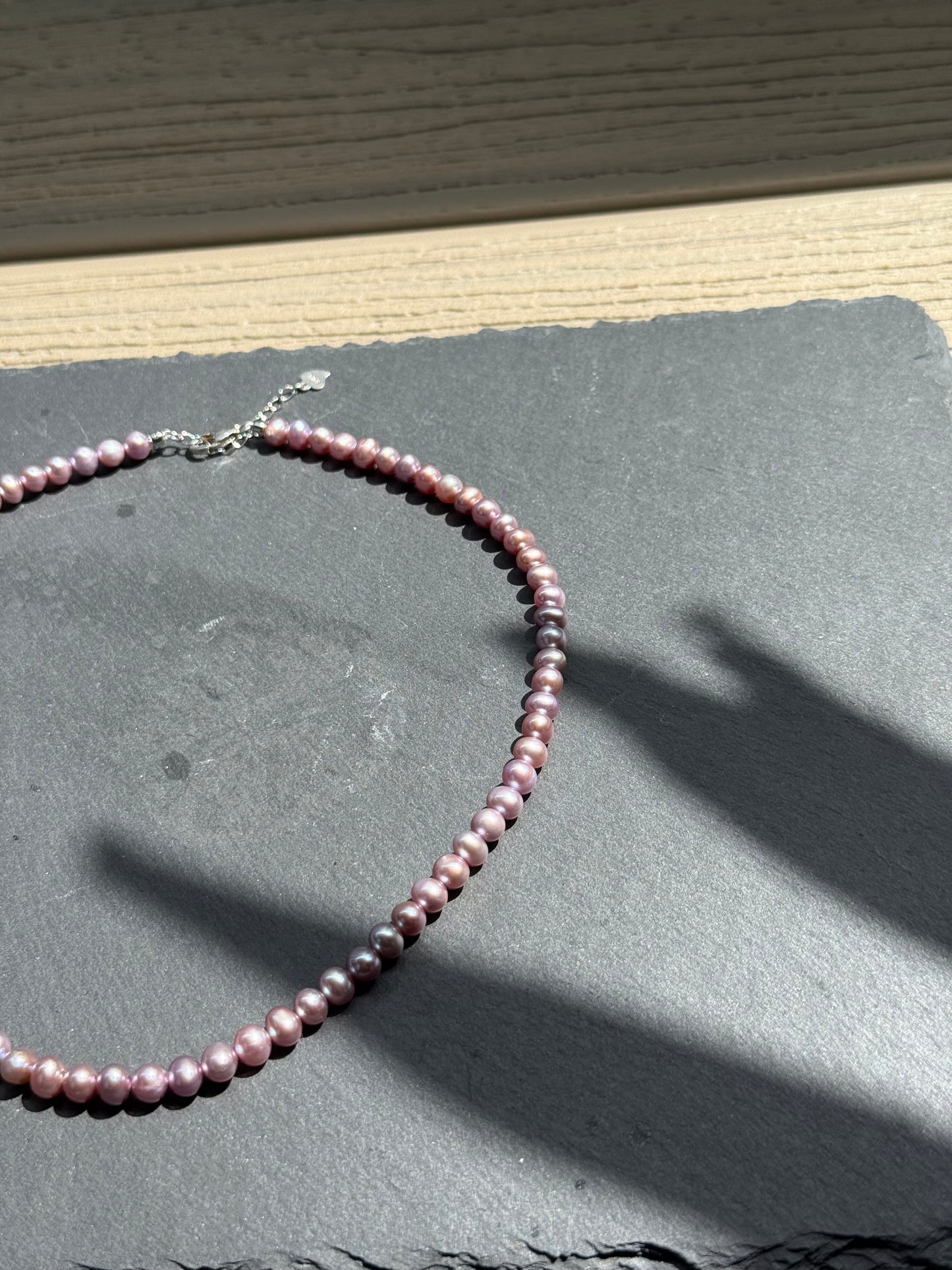 5-6mm Top Lustre Purple Freshwater Pearl Necklace