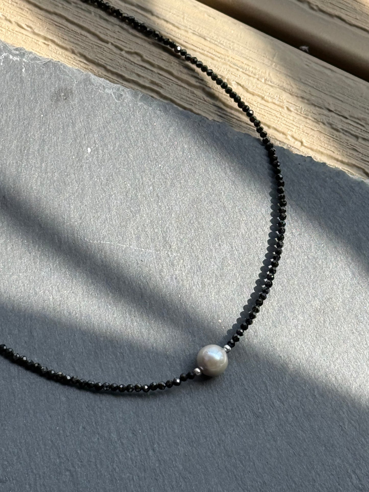 8-9mm Japanese Sea Water Silver Akoya Pearl Necklace