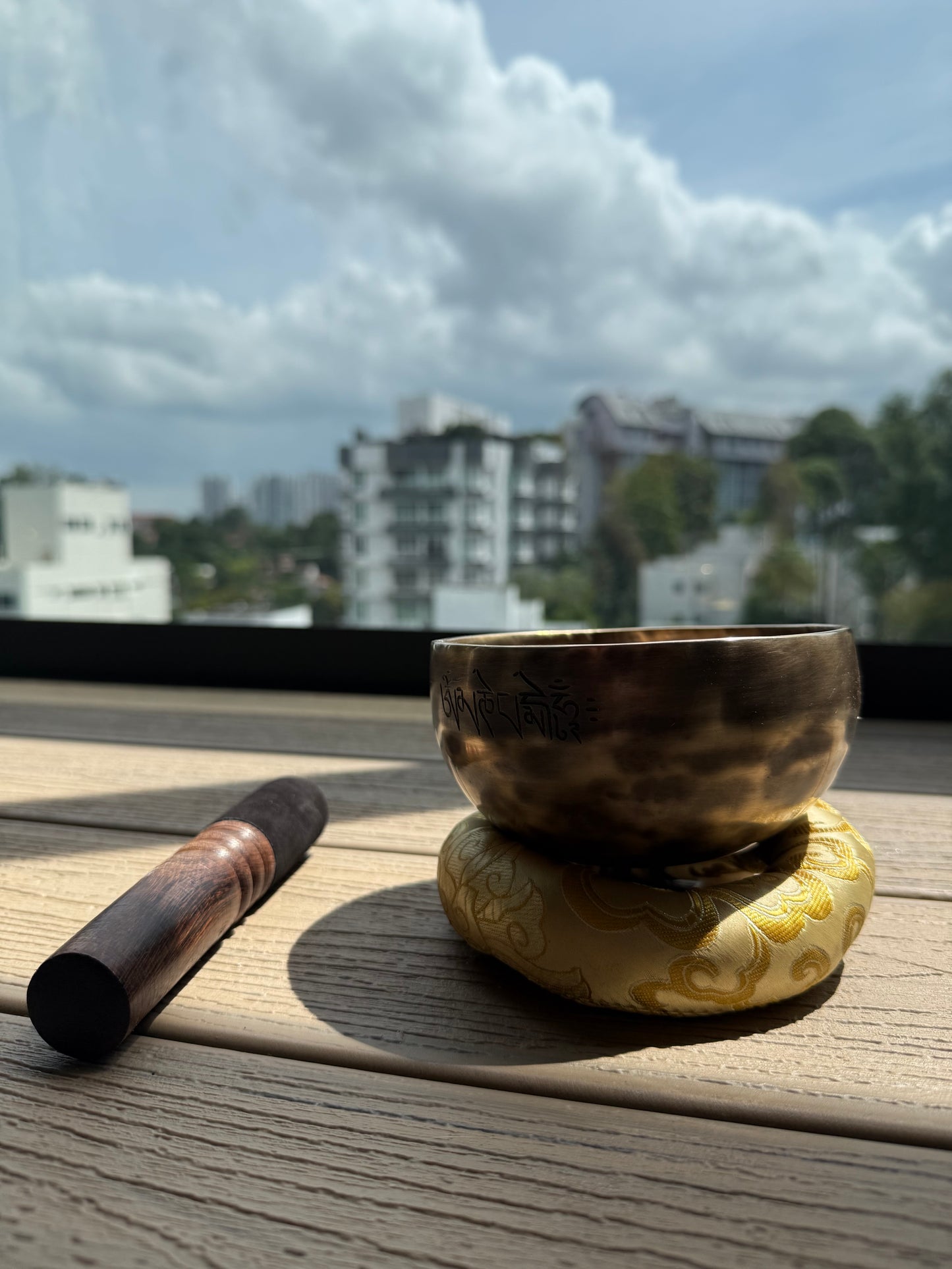 10cm Full Moon Mantra Handmade Singing Bowl