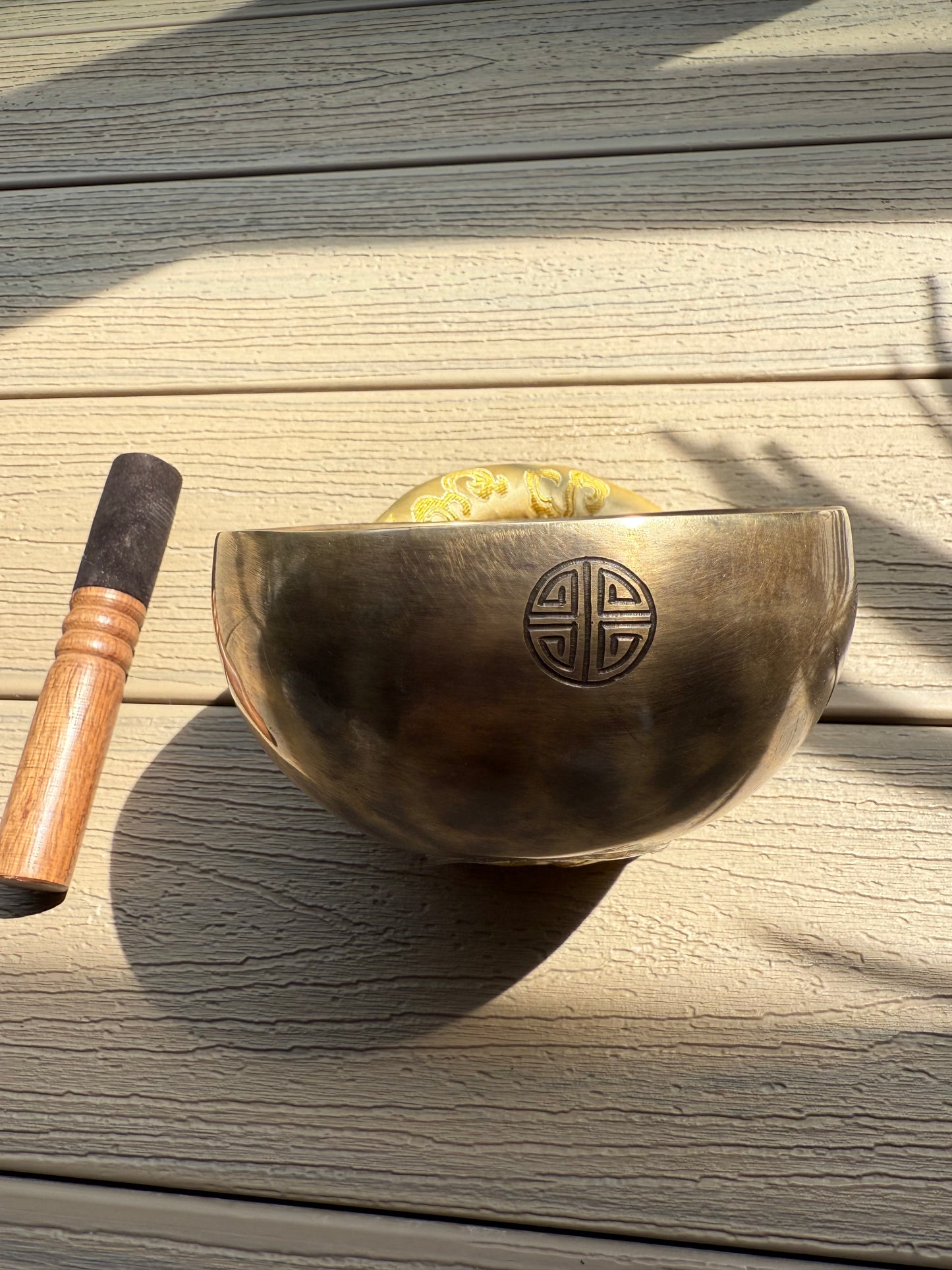 15cm Full Moon Mantra Handmade Singing Bowl