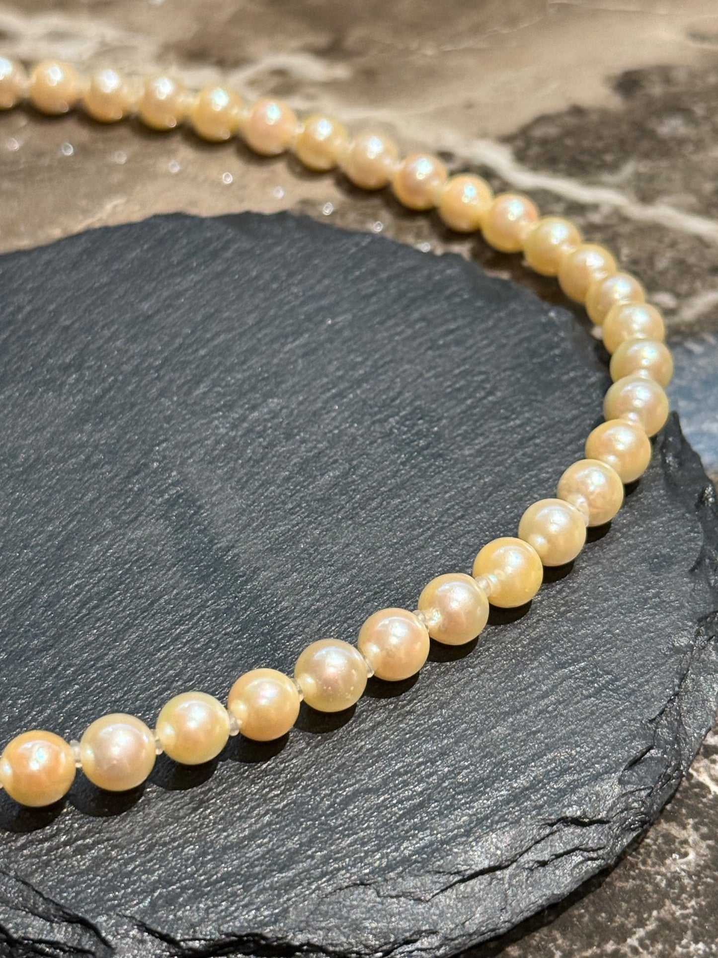 Top Lustre South Sea Golden Akoya Pearl Necklace