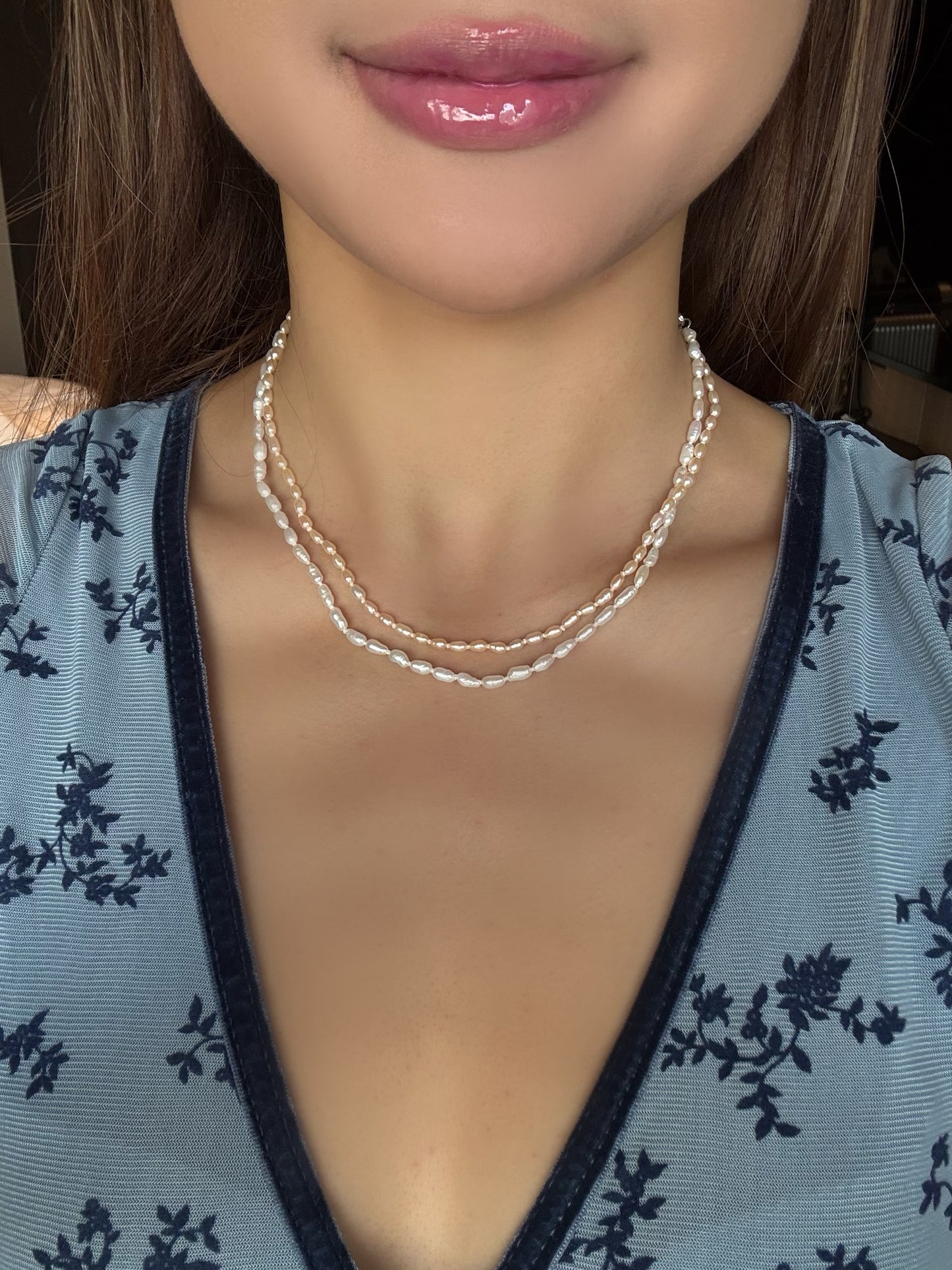 3-4mm White Freshwater Pearl Necklace