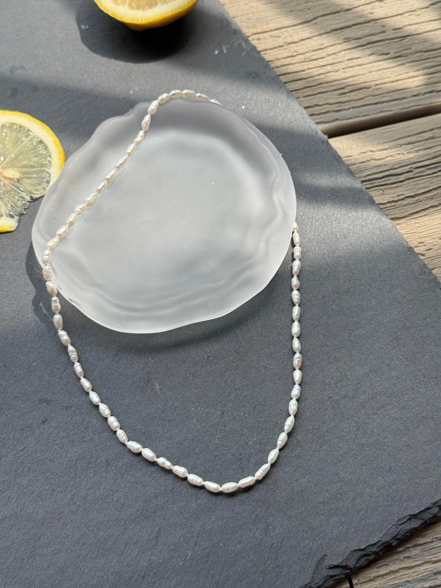 3-4mm White Freshwater Pearl Necklace