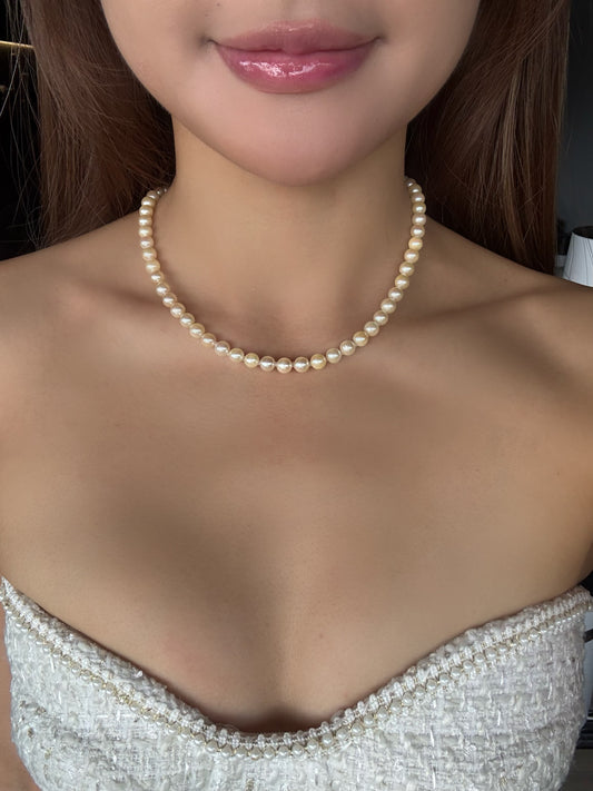 Top Lustre South Sea Golden Akoya Pearl Necklace